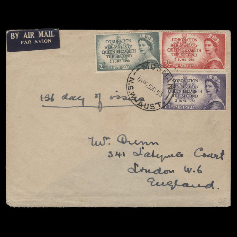 Australia 1953 Coronation first day cover, MOSMAN