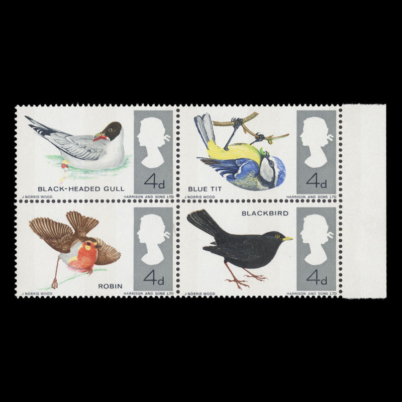 Great Britain 1966 (Variety) 4d British Birds phosphor block with red shift