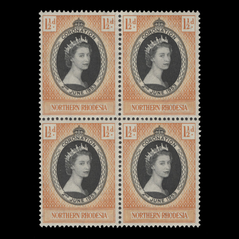 Northern Rhodesia 1953 (MNH) 1½d Coronation block