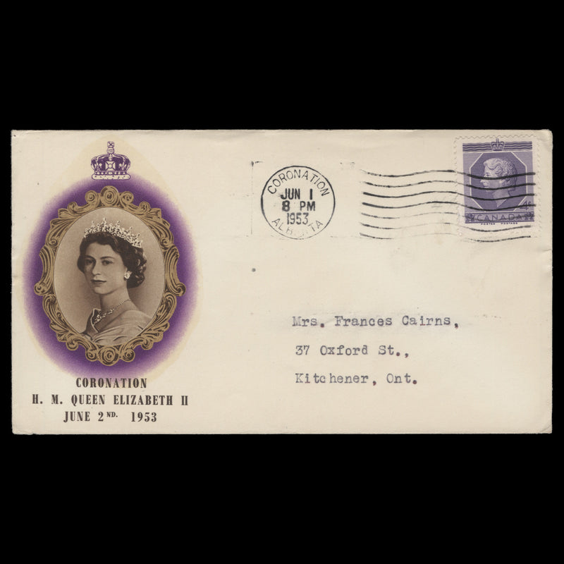 Canada 1953 (FDC) 4c Coronation, CORONATION