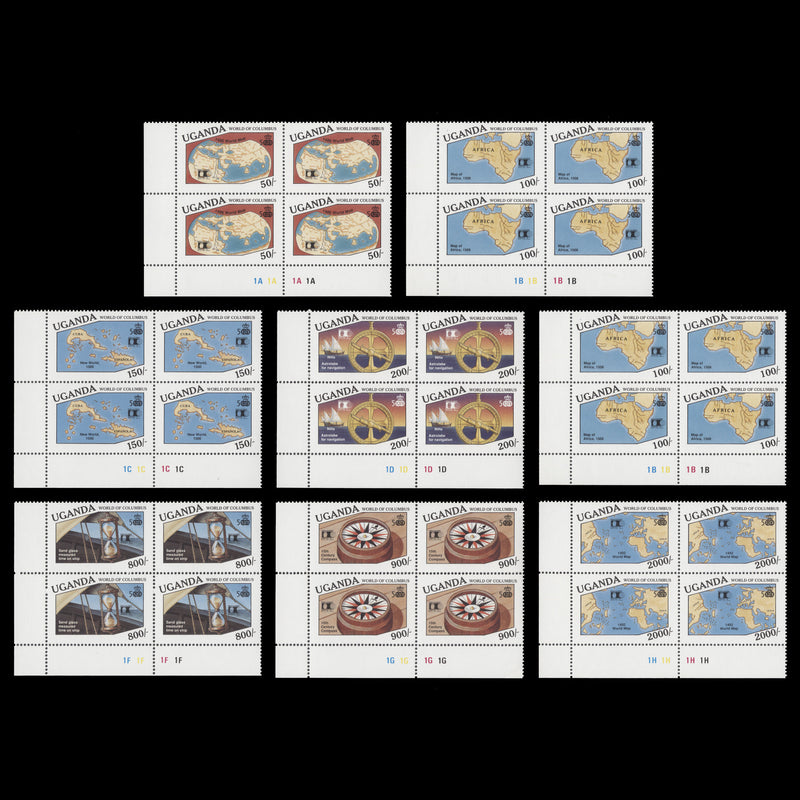 Uganda 1992 (MNH) Anniversary of Discovery of America plate blocks