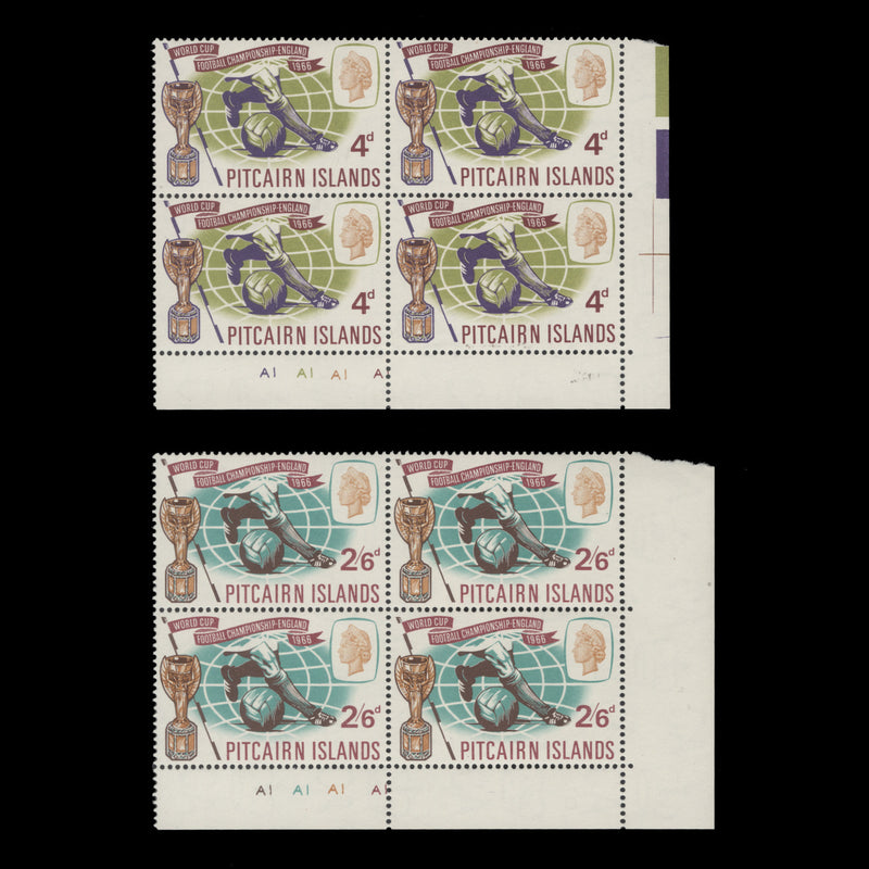 Pitcairn Islands 1966 (MNH) World Cup Football plate blocks