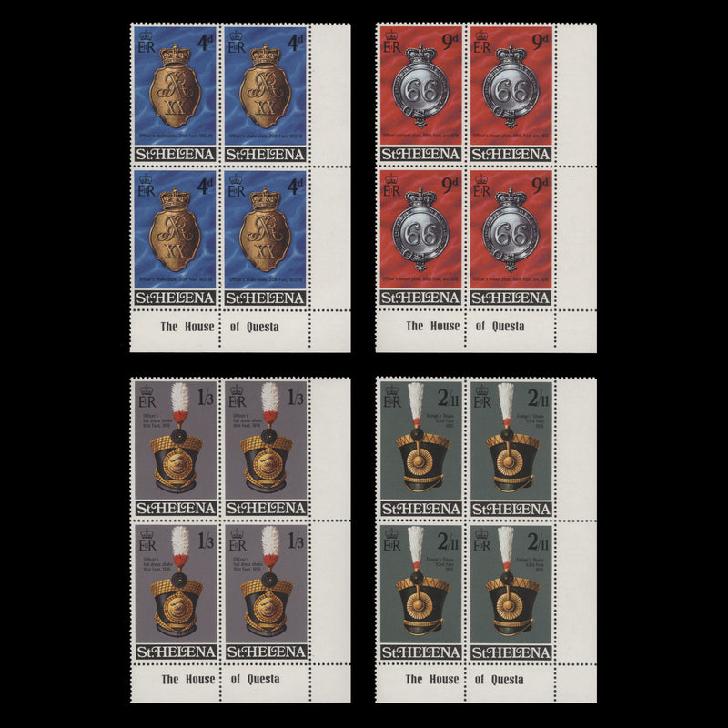 Saint Helena 1970 (MNH) Military Equipment imprint blocks