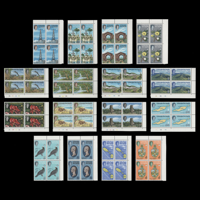 St Christopher Nevis Anguilla 1963 (MNH) Definitives blocks