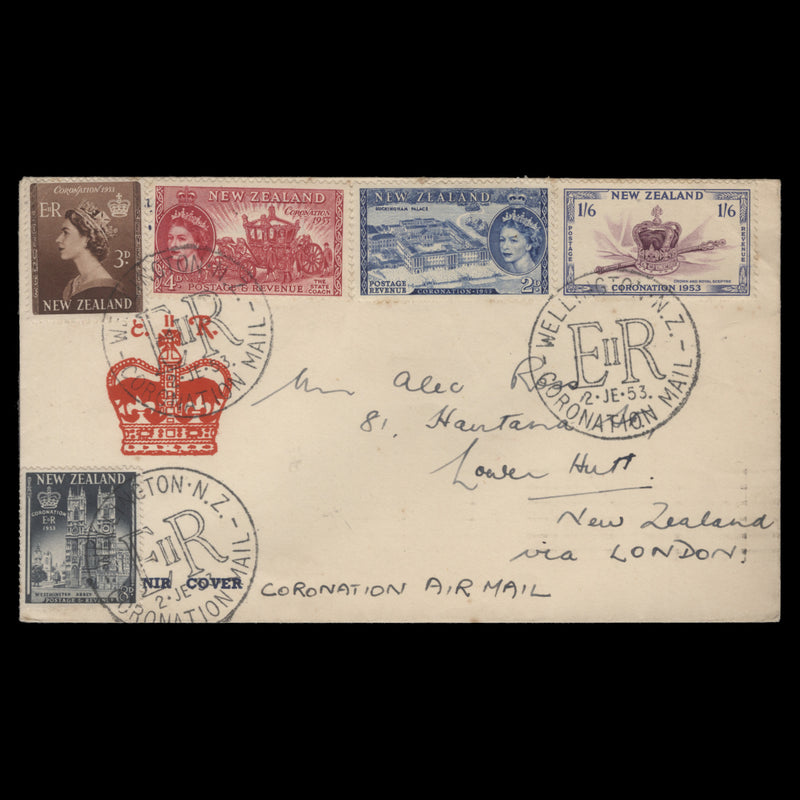 New Zealand 1953 Coronation day flight cover, WELLINGTON