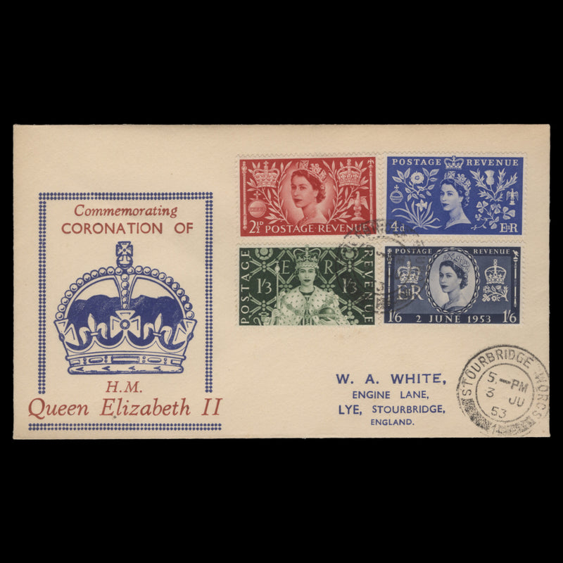 Great Britain 1953 Coronation first day cover, STOURBRIDGE