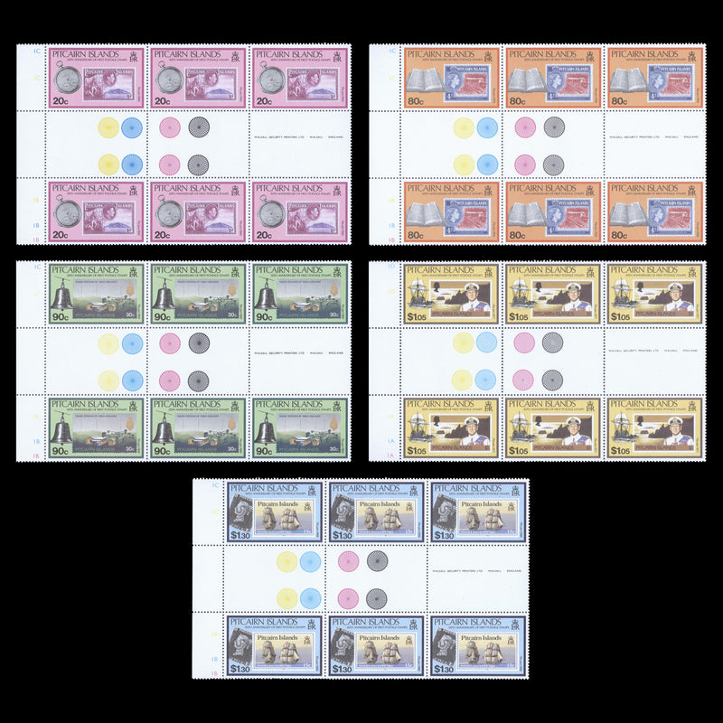 Pitcairn Islands 1990 (MNH) Postage Stamps Anniversary gutter traffic light blocks
