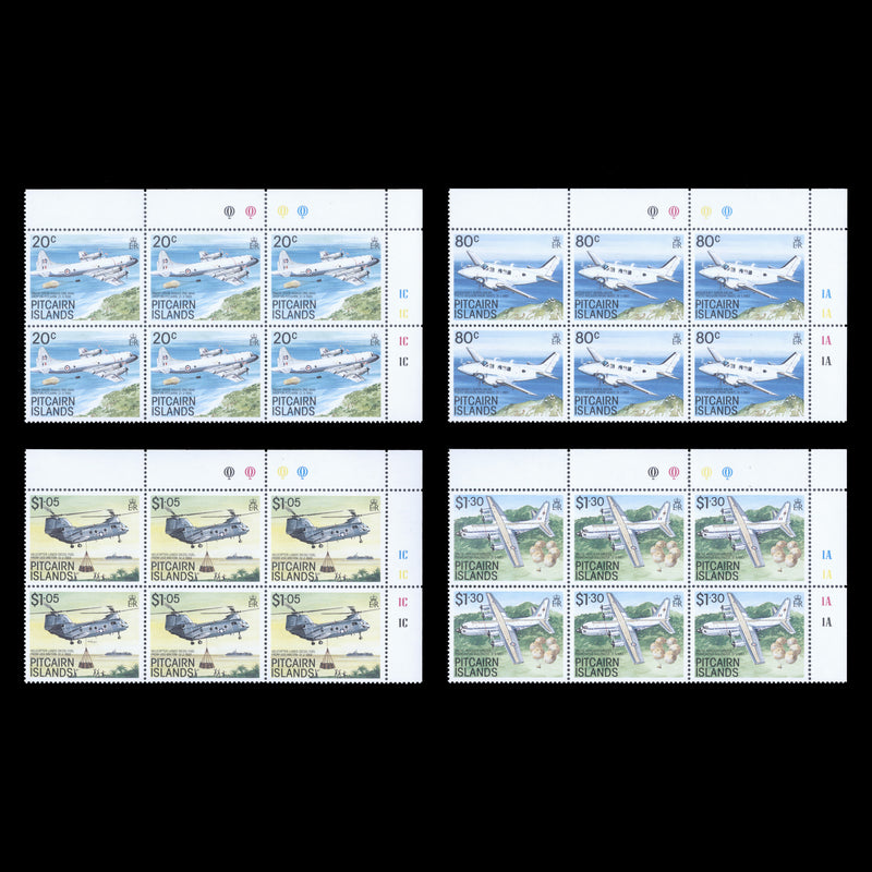 Pitcairn Islands 1989 (MNH) Aircraft traffic light/plate blocks