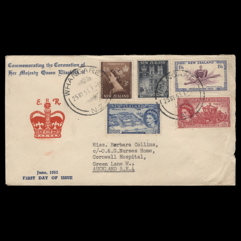 New Zealand 1953 Coronation first day cover, WHANGAREI