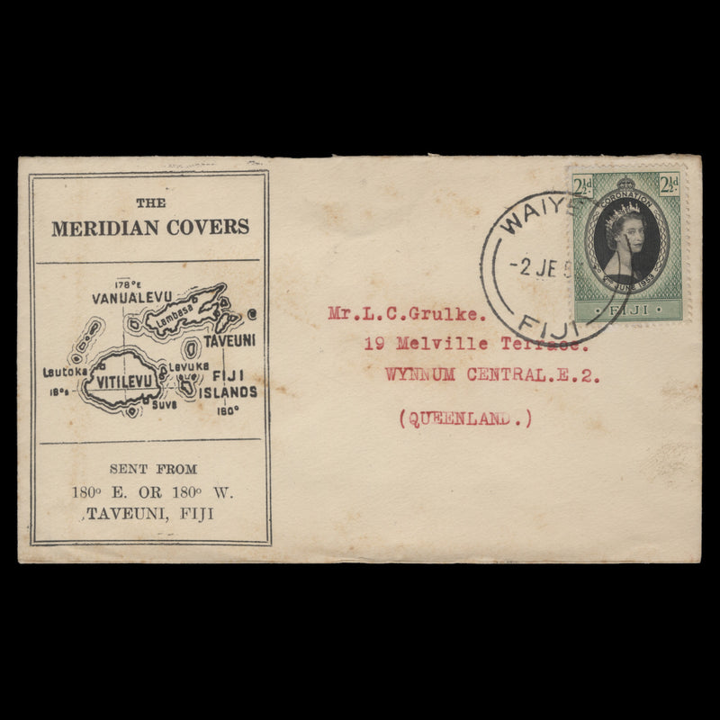 Fiji 1953 (FDC) 2½d Coronation, WAIYEVO