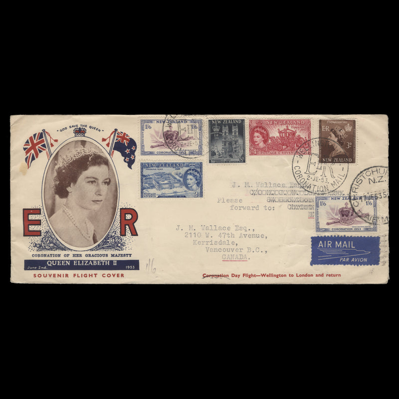 New Zealand 1953 Coronation day flight cover, WELLINGTON