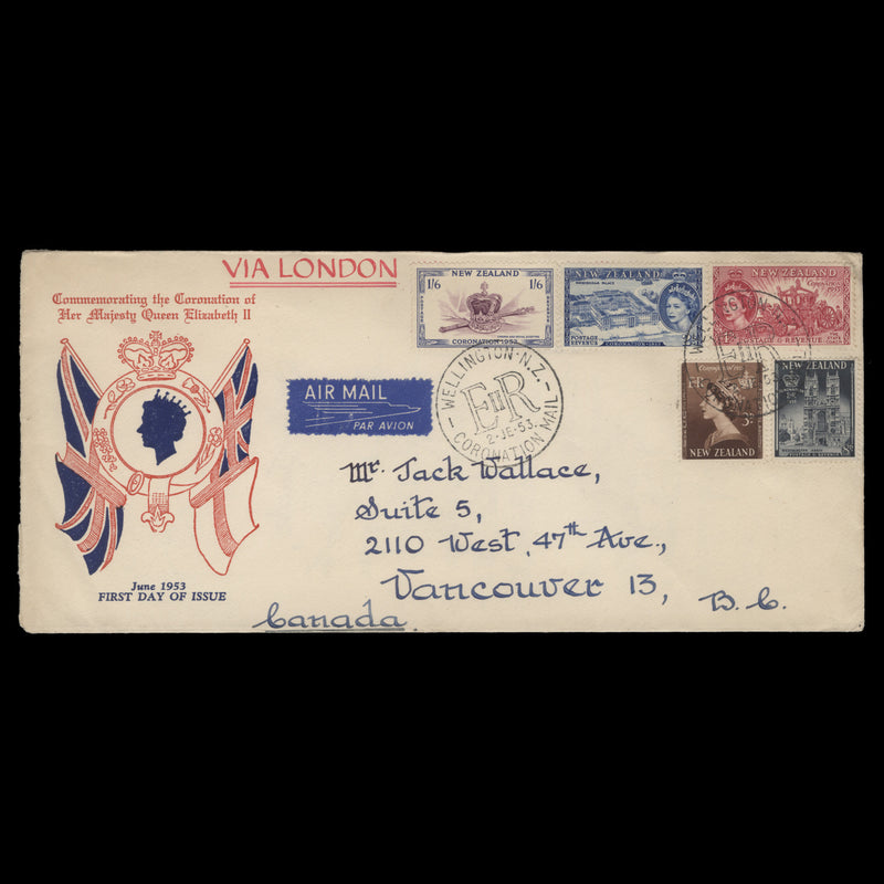 New Zealand 1953 Coronation day flight cover, WELLINGTON