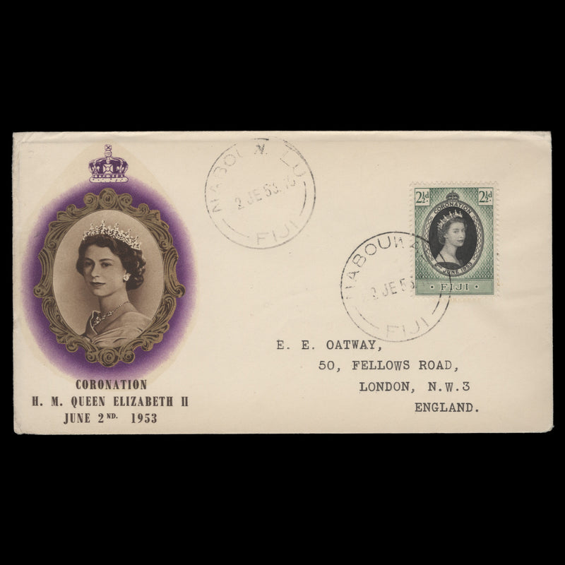 Fiji 1953 (FDC) 2½d Coronation, NABOUWALU