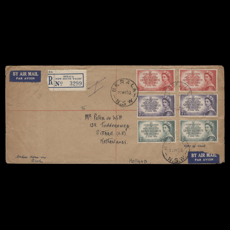 Australia 1953 Coronation first day cover, BERLA