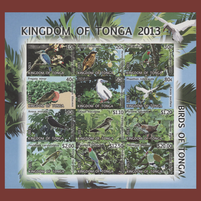 Tonga 2013 Birds Definitives imperf sheetlet