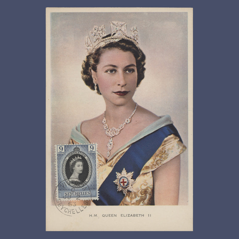 Seychelles 1953 (FDC) 9c Coronation, VICTORIA