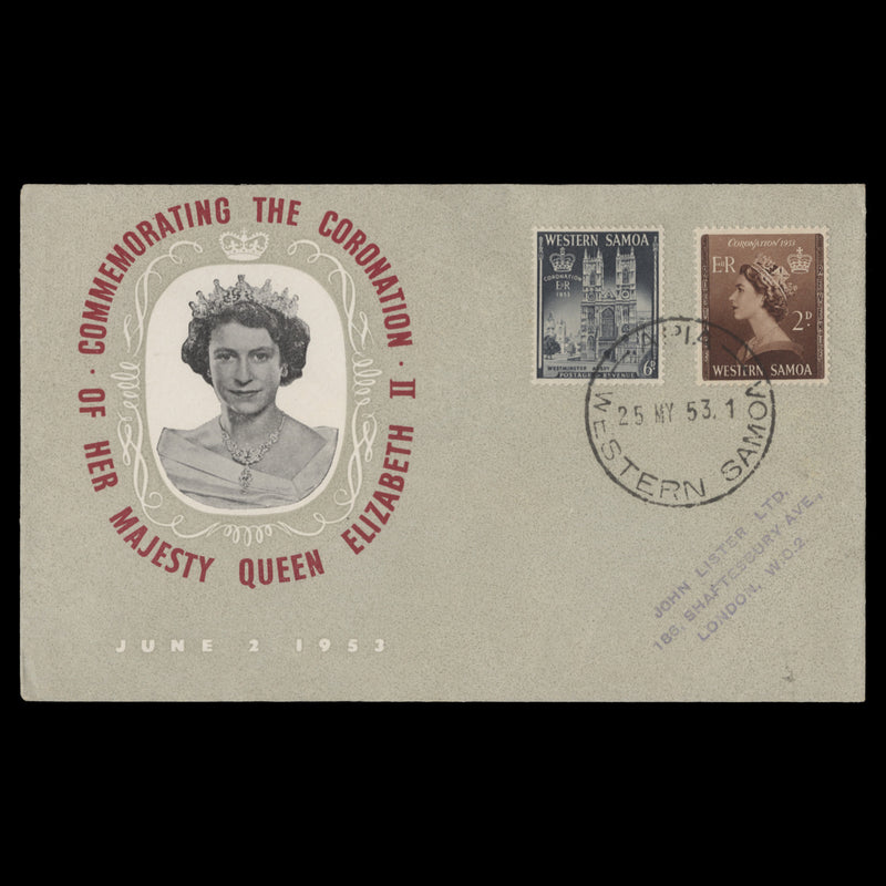 Samoa 1953 Coronation first day cover, APIA