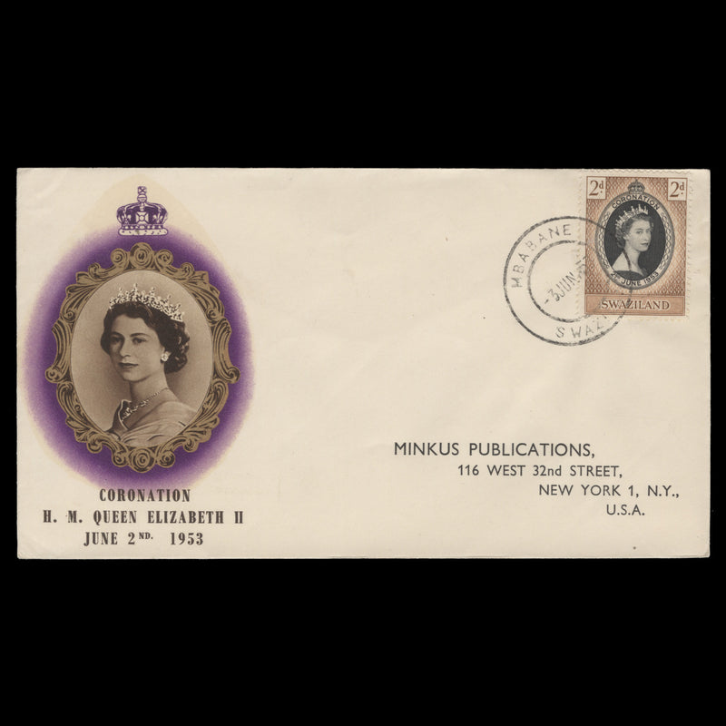 Swaziland 1953 (FDC) 2d Coronation, MBABANE