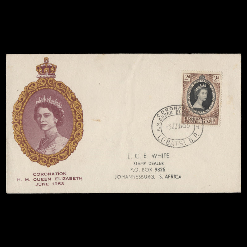 Bechuanaland 1953 (FDC) 2d Coronation, LOBATSI