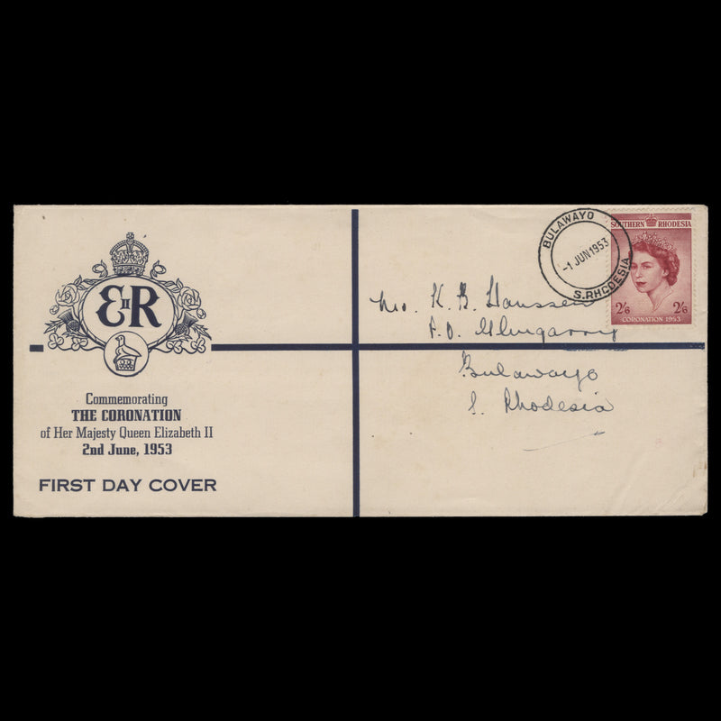 Southern Rhodesia 1953 (FDC) 2s6d Coronation, BULAWAYO