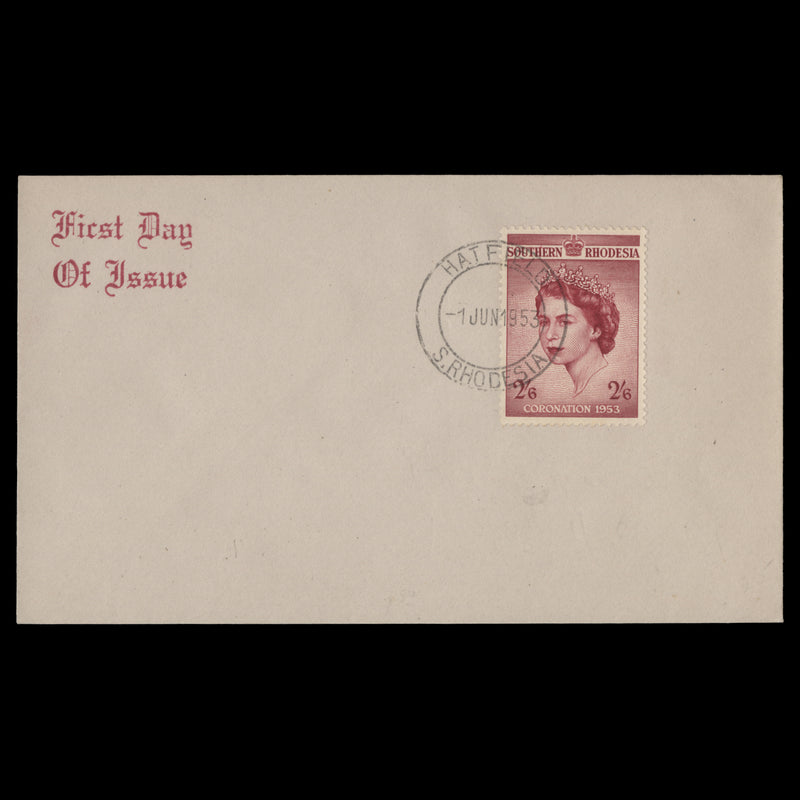 Southern Rhodesia 1953 (FDC) 2s6d Coronation, HATFIELD