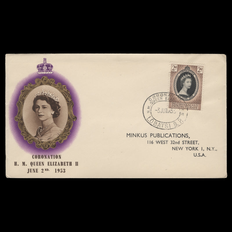 Bechuanaland 1953 (FDC) 2d Coronation, LOBATSI