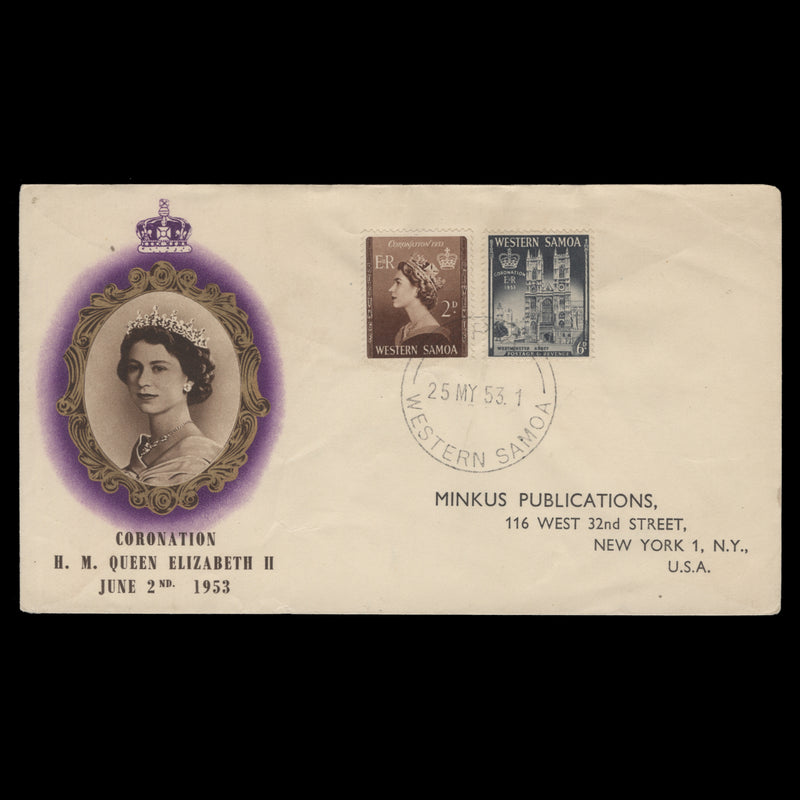 Samoa 1953 Coronation first day cover, APIA