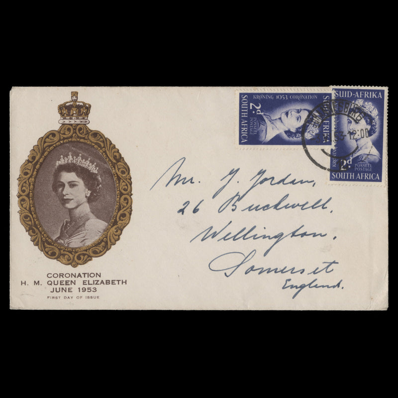 South Africa 1953 (FDC) 2d Coronation, JOHANNESBURG