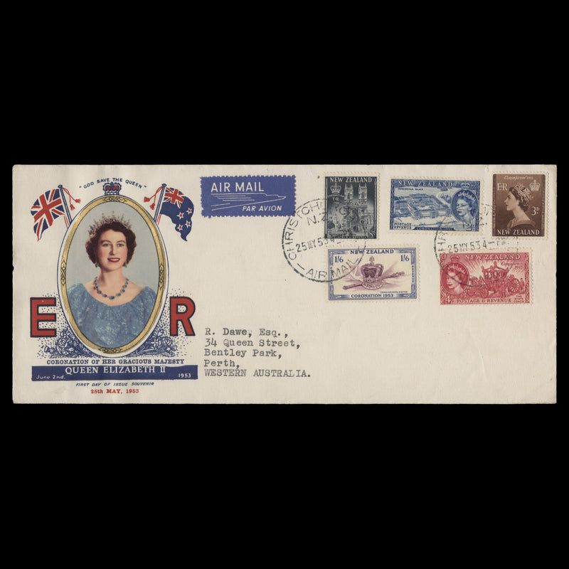 New Zealand 1953 Coronation first day cover, CHRISTCHURCH