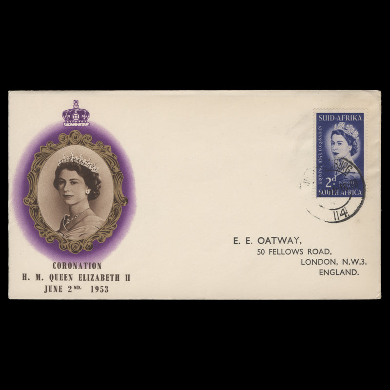 South Africa 1953 (FDC) 2d Coronation, JOHANNESBURG