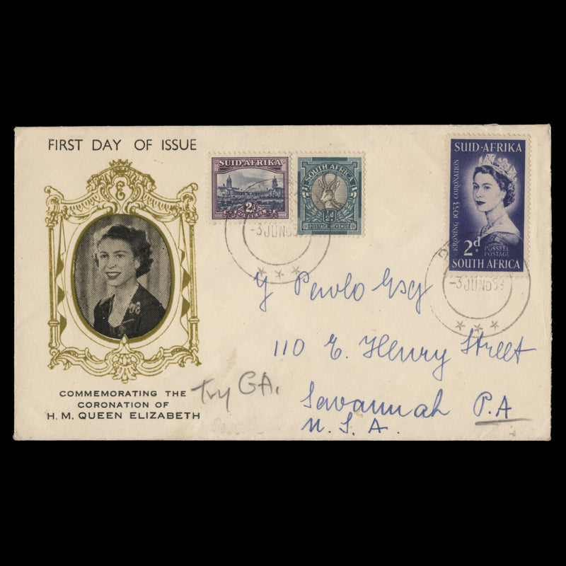 South Africa 1953 (FDC) 2d Coronation, PRETORIA