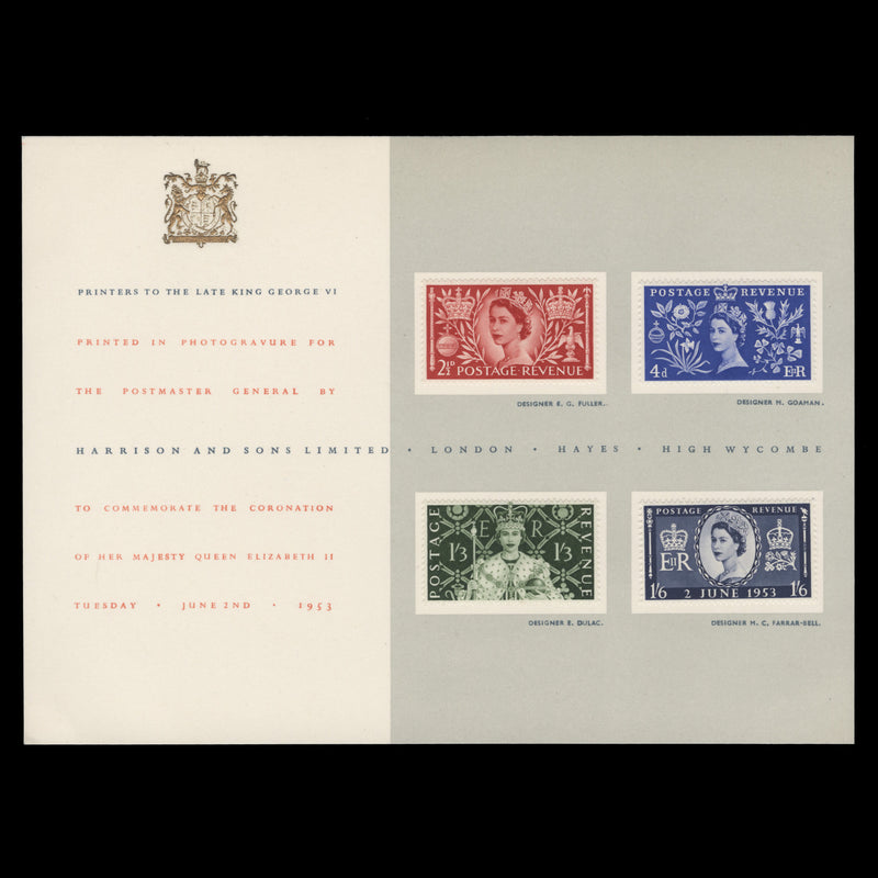 Great Britain 1953 Coronation presentation folder and card