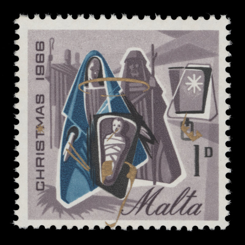 Malta 1968 (Variety) 1d Christmas with gold shift