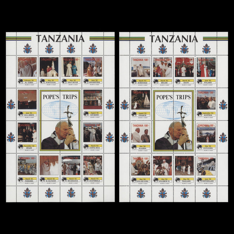 Tanzania 1992 (MNH) Papal Visits sheetlets