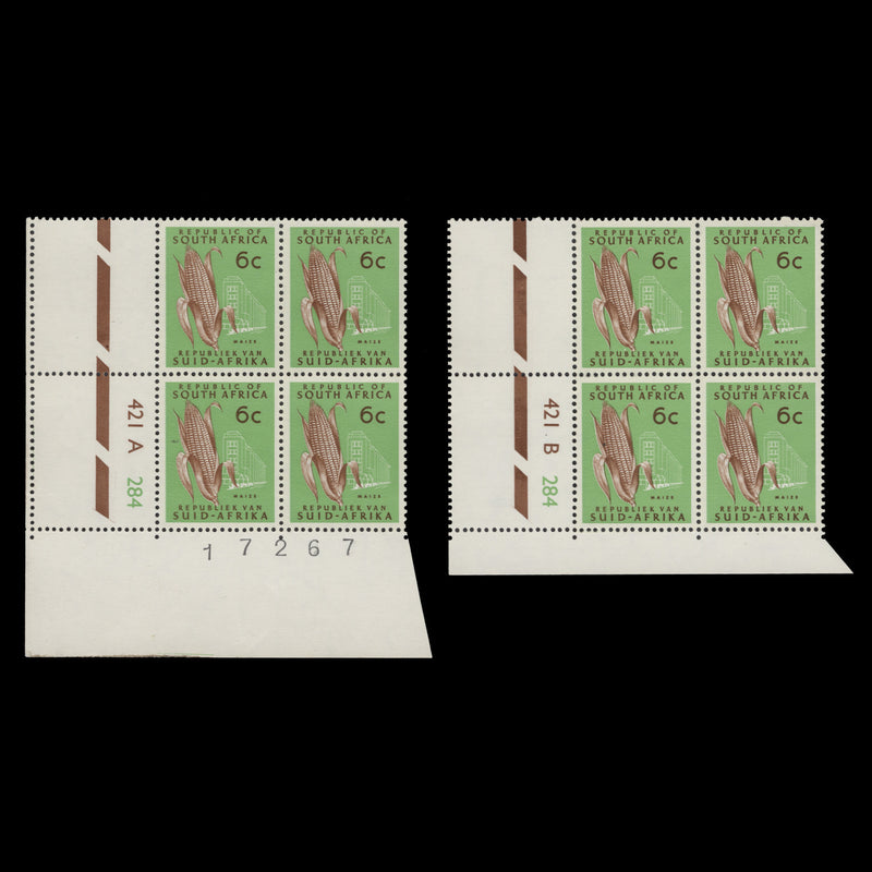 South Africa 1971 (MNH) 6c Maize cylinder blocks, phosphor frame