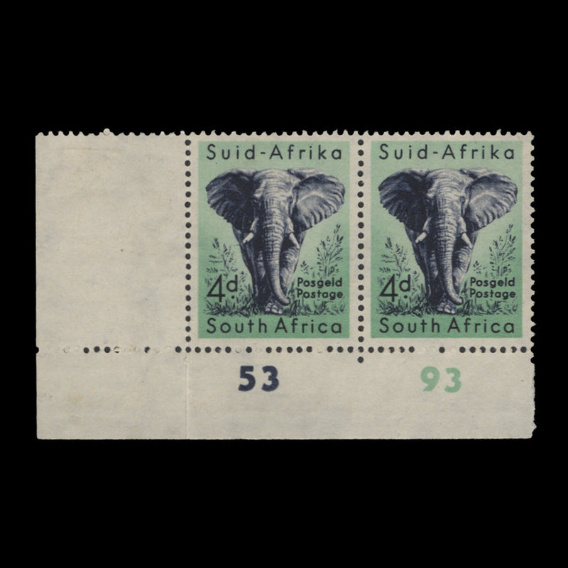 South Africa 1960 (MLH) 4d African Elephant cylinder 53–93 pair