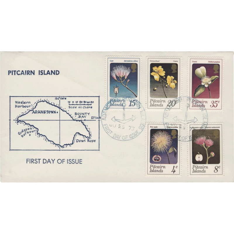 Pitcairn Islands 1973 Flowers first day cover signed by islander