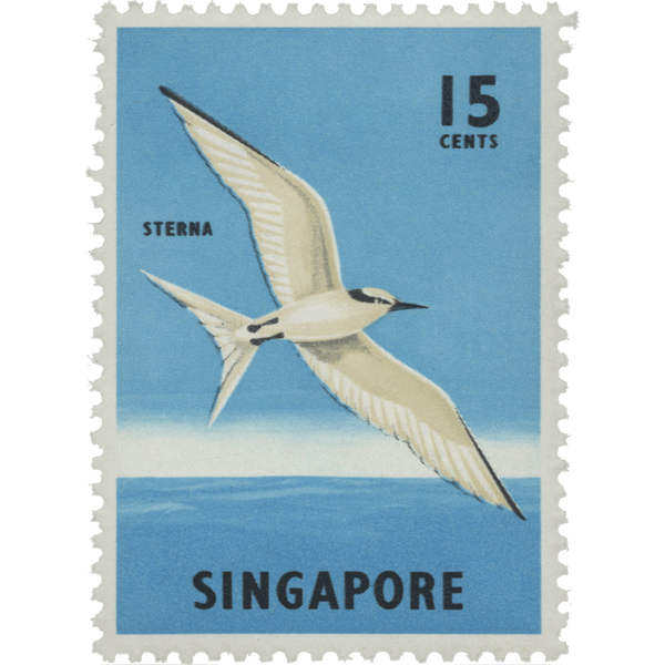 Singapore 1966 (Error) 15c Back-Naped Tern missing orange