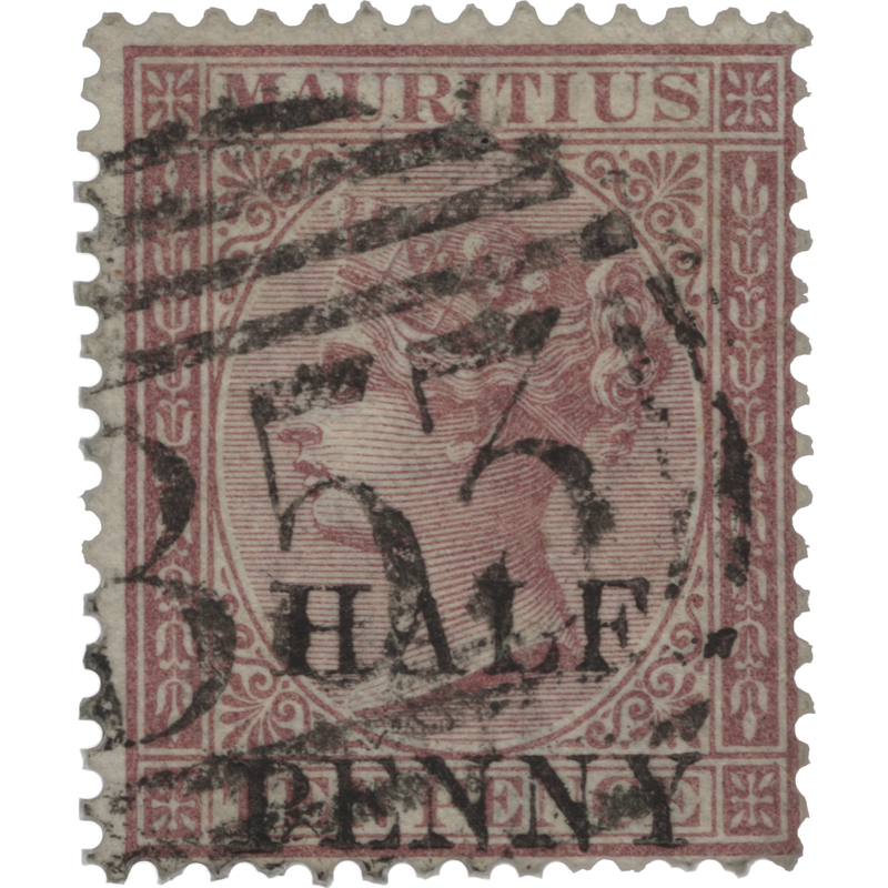 Mauritius 1876 (Used) ½d/10d Maroon