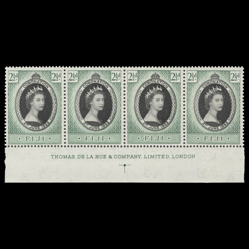 Fiji 1953 (MNH) 2½d Coronation imprint strip