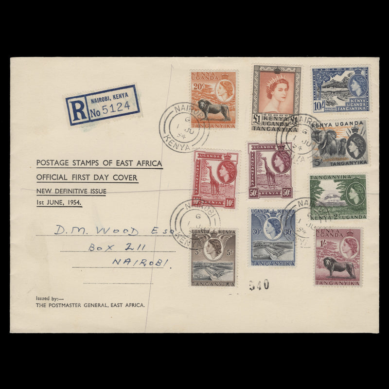 Kenya Uganda Tanganyika 1954 (FDC) Definitives