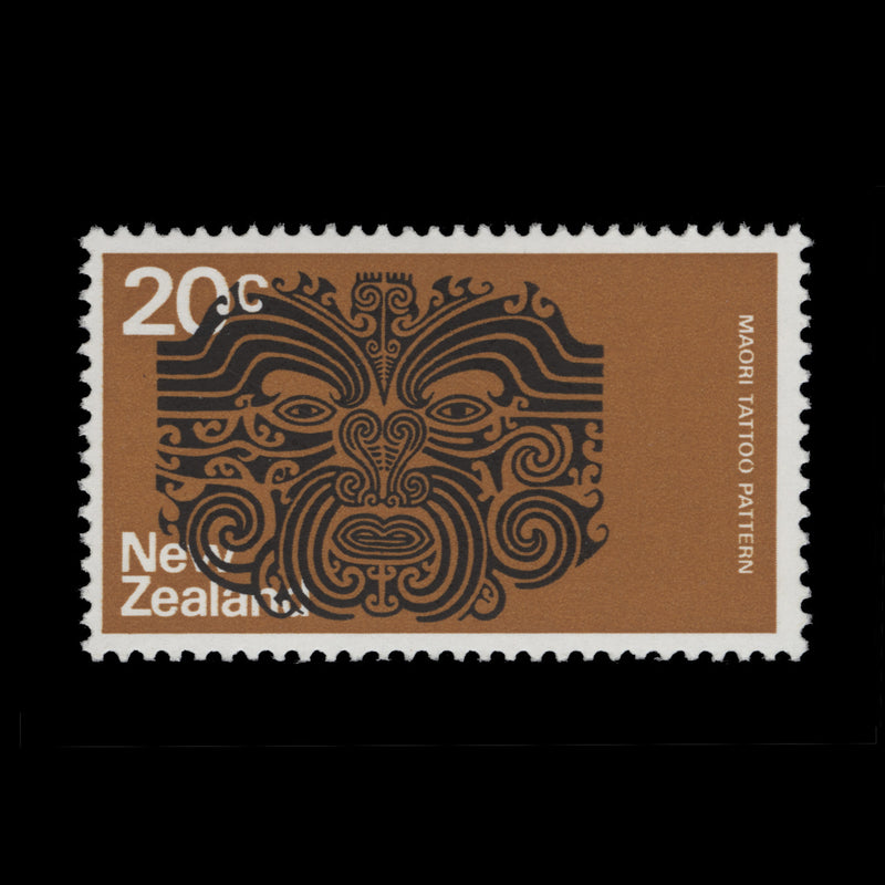 New Zealand 1974 (Variety) 20c Maori Tattoo with black shift