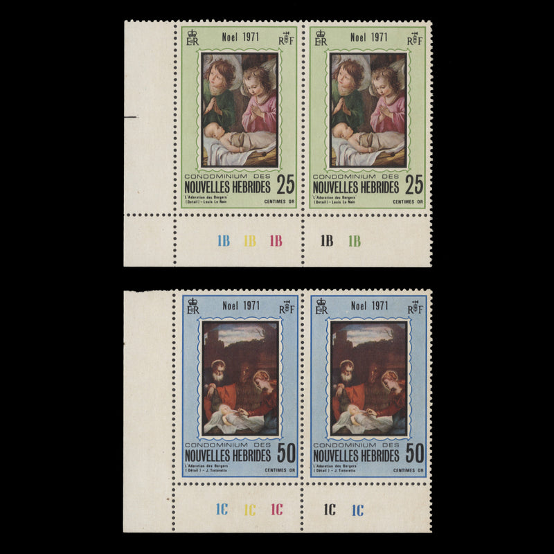 Nouvelles Hebrides 1971 (MNH) Christmas plate pairs