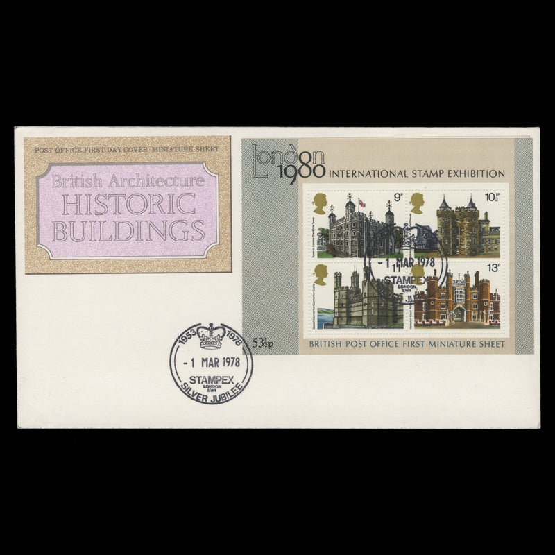 Great Britain 1978 (FDC) British Architecture M/S