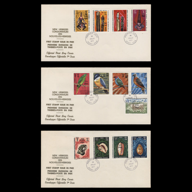 Nouvelles Hebrides 1977 (FDC) Provisionals