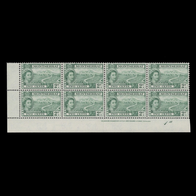 Montserrat 1953 (MNH) 2c Sea Island Cotton Cultivation plate 1a block