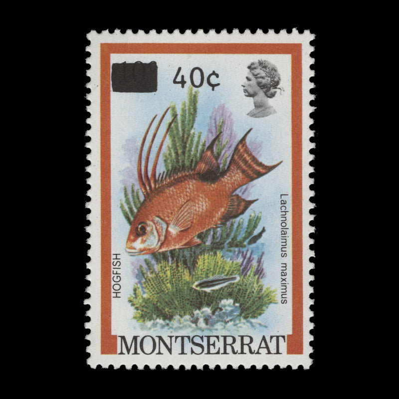 Montserrat 1983 (Variety) 40c/10c Hogfish with wrong surcharge