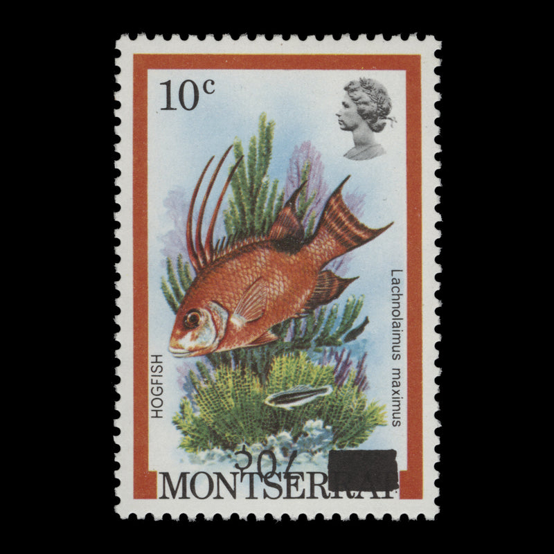 Montserrat 1983 (Variety) 70c/10c Hogfish with inverted surcharge