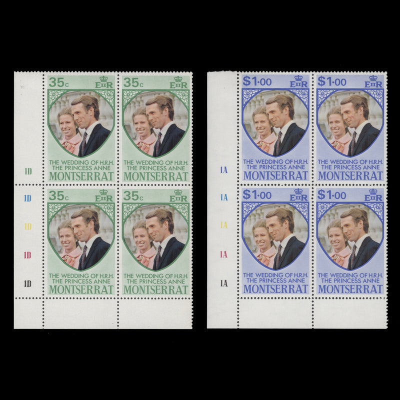 Montserrat 1973 (MNH) Royal Wedding plate blocks