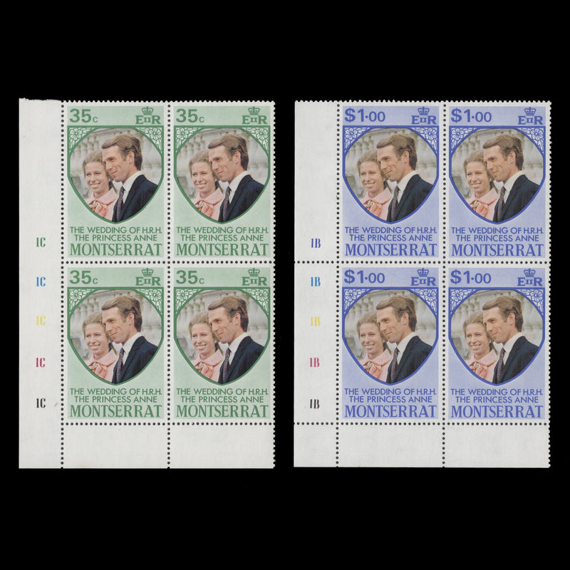 Montserrat 1973 (MNH) Royal Wedding plate blocks